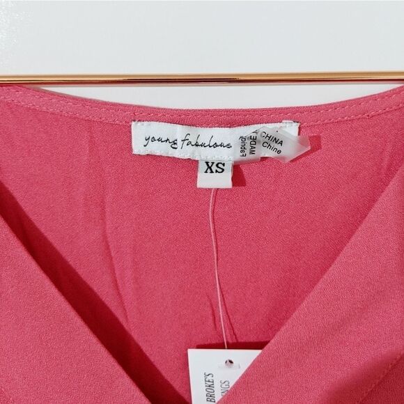 YFB Young Fabulous & Broke On The Road Flowy 3/4 Sleeve Top Coral Pink XS - Picture 6 of 8